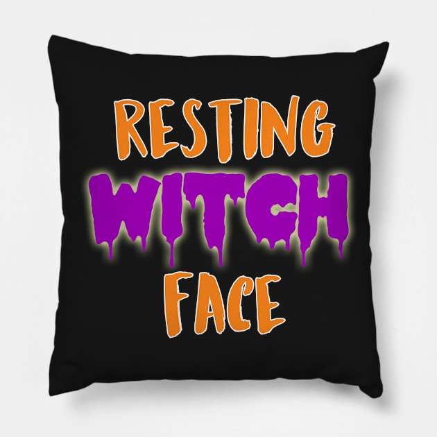 Resting Witch Face Pillow by charlescheshire