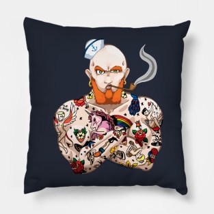 Seaman Stan the Tattooed Man Pillow