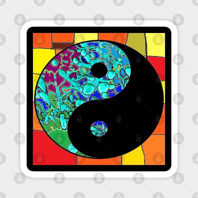 yoga yin yang mandala Magnet by LowEndGraphics