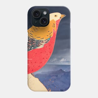 parrot looking at the moon Phone Case