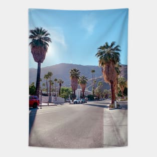 Palm Springs Street View and Mountains Tapestry