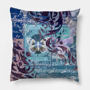 blue musik vintage Pillow