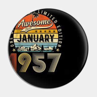 Awesome Since January 1957 Vintage 66th Birthday Pin