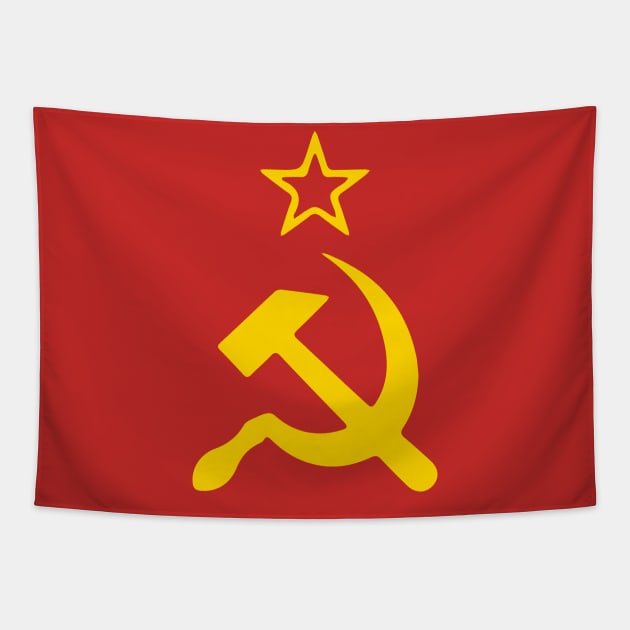 Star, Hammer and Sickle. USSR, Soviet Union flag. Tapestry by EvgeniiV