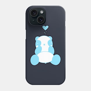 Cute Light Blue Panda With Heart Phone Case