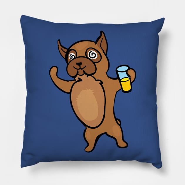 Party dog drinking Pillow by holidaystore