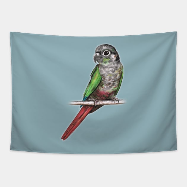 Green-cheeked conure Tapestry by Bwiselizzy