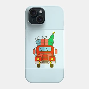 Red Christmas truck front view Merry Christmas Phone Case