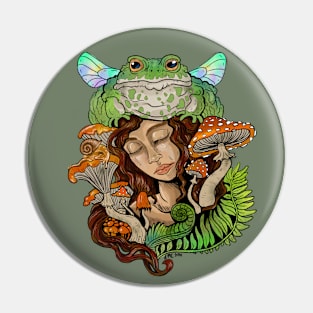 Fairy Frog Girl Pin