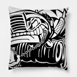 Cement Truck Mixer Cartoon Pillow