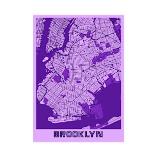 Brooklyn - United States Lavender City Map T-Shirt