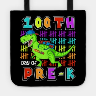 100th Day Of Pre-K, Cute Dinosaur Student Teacher Tote