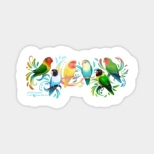 Colorful Lovebirds Magnet