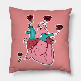 Floral anatomical heart Pillow