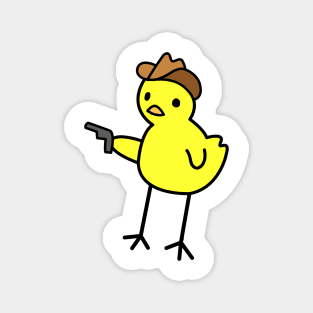 Chicken holding a gun Magnet