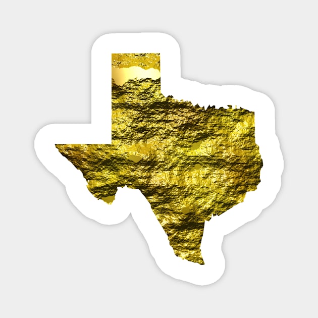 Texas Gold Map Magnet by denip