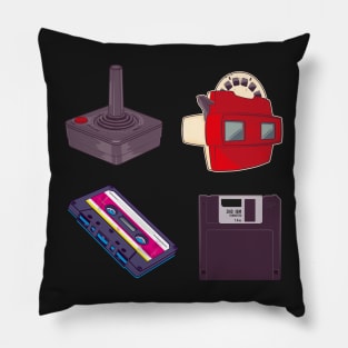 80's retro objects essential sticker pack Pillow