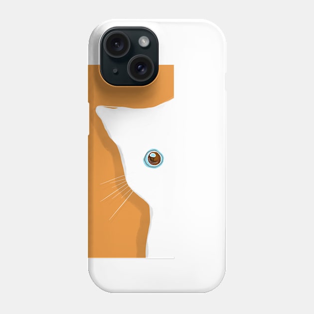 Shy White Cat Phone Case by thecolddots