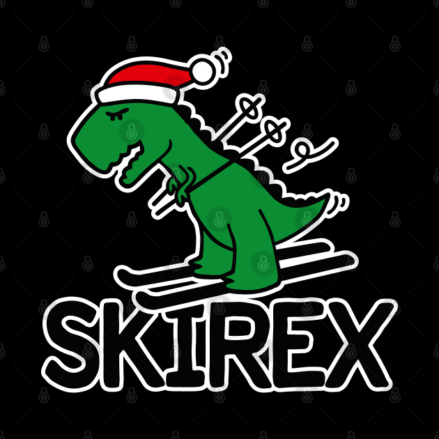 Skirex T-Rex skiing Dinosaur Tyrannosaurus Ski pun by LaundryFactory