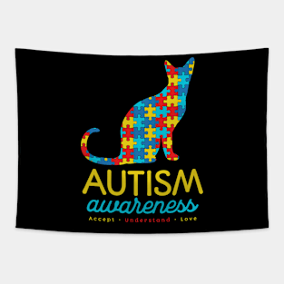 Cat Autism Awareness Tapestry