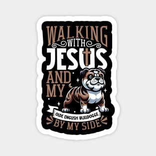 Jesus and dog - Olde English Bulldogge Magnet