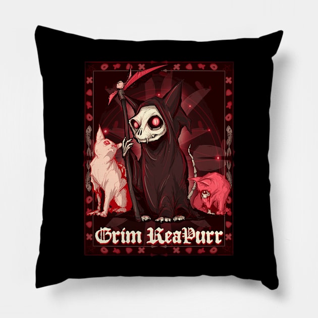 Grim ReaPurr Pillow by LVBart