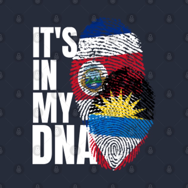 Antigua And Costa Rican DNA Mix Flag Heritage Gift by Just Rep It!!