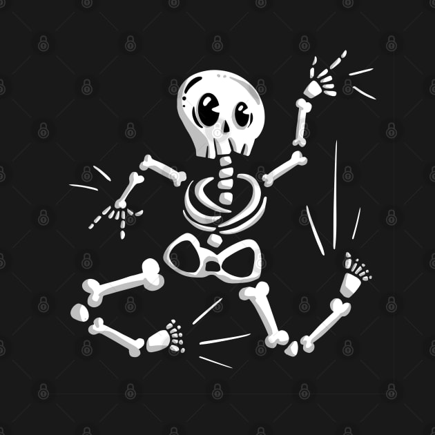 Dancing Skeleton Cartoon Halloween Fun by Squeeb Creative