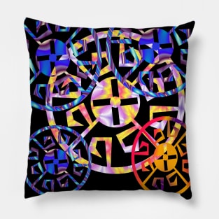 Aztec Multicolored Wheels Pillow