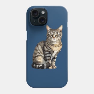 Digital Watercolor Tabby Cat Phone Case