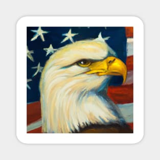 American Flag and Bald Eagle 4 Magnet