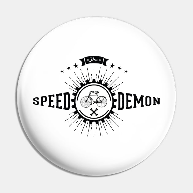 The Speed Demon: Cool Cycling Bike Shirts for Bicylce Lovers Pin by teemaniac