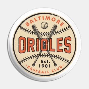 Baltimore Orioles Bats & Ball by Buck Tee Pin