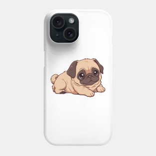 Cute Pug Dog Laying Down Phone Case