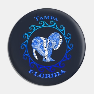 Tampa Florida Vacation Tribal Manatees Pin