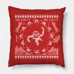 12 Monkeys of Christmas Pillow