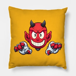 Vintage cartoon devil Pillow