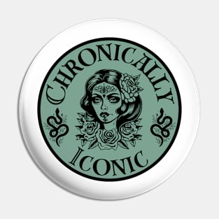 Chronically Iconic Green Pin