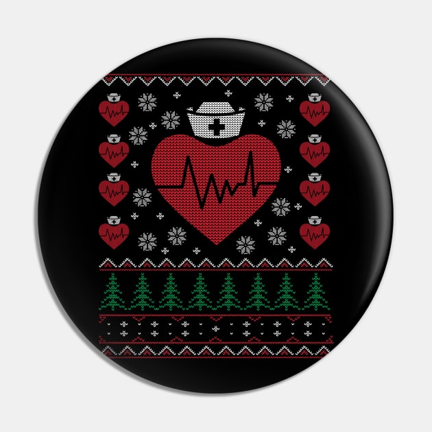 Nurse Ugly Christmas Sweater Pin by DennisMcCarson