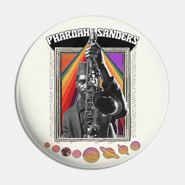 -- PHAROAH SANDERS --- Original Psychedelic Design Pin by DankFutura