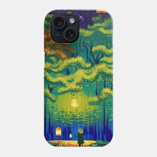 Magic Lantern Lighting Lake Water Pond Reflection Watercolor Phone Case