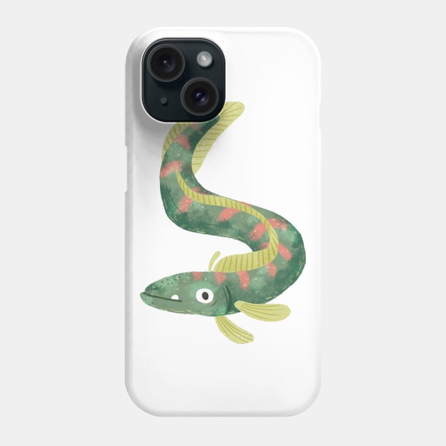 Little Green Eel Phone Case by tarynosaurus