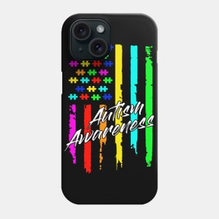 Autism Awareness Vintage Amercian Flag Gift Phone Case