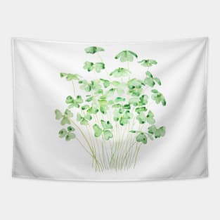 green clover leaf  watercolor arts 2021 Tapestry