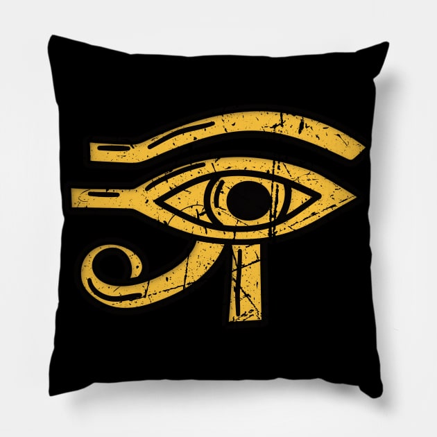 Eye of Ra Re Egyptian Hieroglyphics Egypt Pyramid Pillow by MooonTees