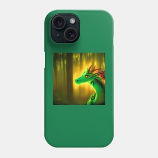 Green Fairy Dragon in the Forest Phone Case