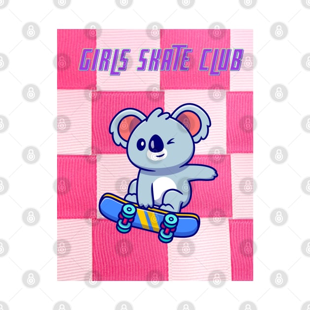 GIRLS SKATE CLUB tshirt and designs. Skater Girls Unite by JalapenoWaffles