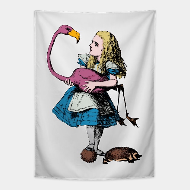 Alice Plays Croquet Tapestry by MandyE