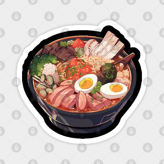 Pixel art Japanese ramen Magnet by salsaverde