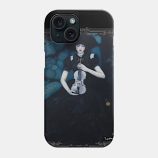 Beautiful Gothic Girl with Violin Art Phone Case